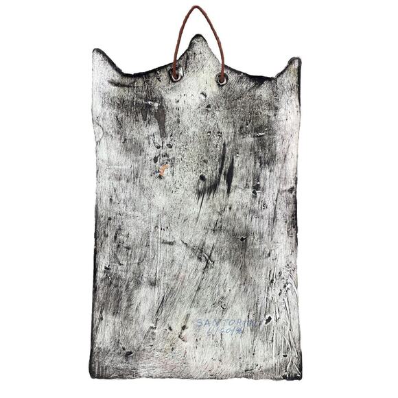 VTG 1996 Igisso Proxenou Greek Stele Plaque Hanging Wall Art Ceramic Santorini - Picture 2 of 4